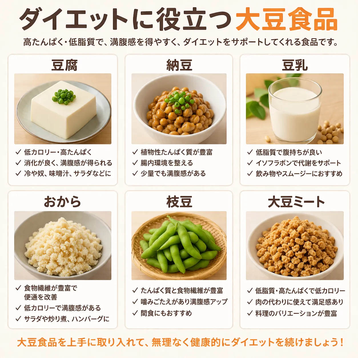 ダイエットに活かしたい大豆食品の活用法